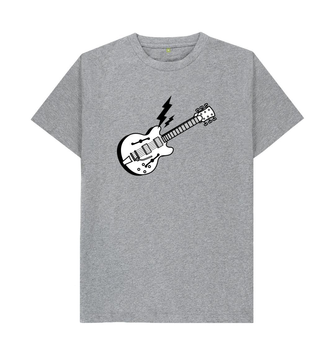 Hollow Body Guitar Lightning Print T-Shirt Guitar - Sound Shirts