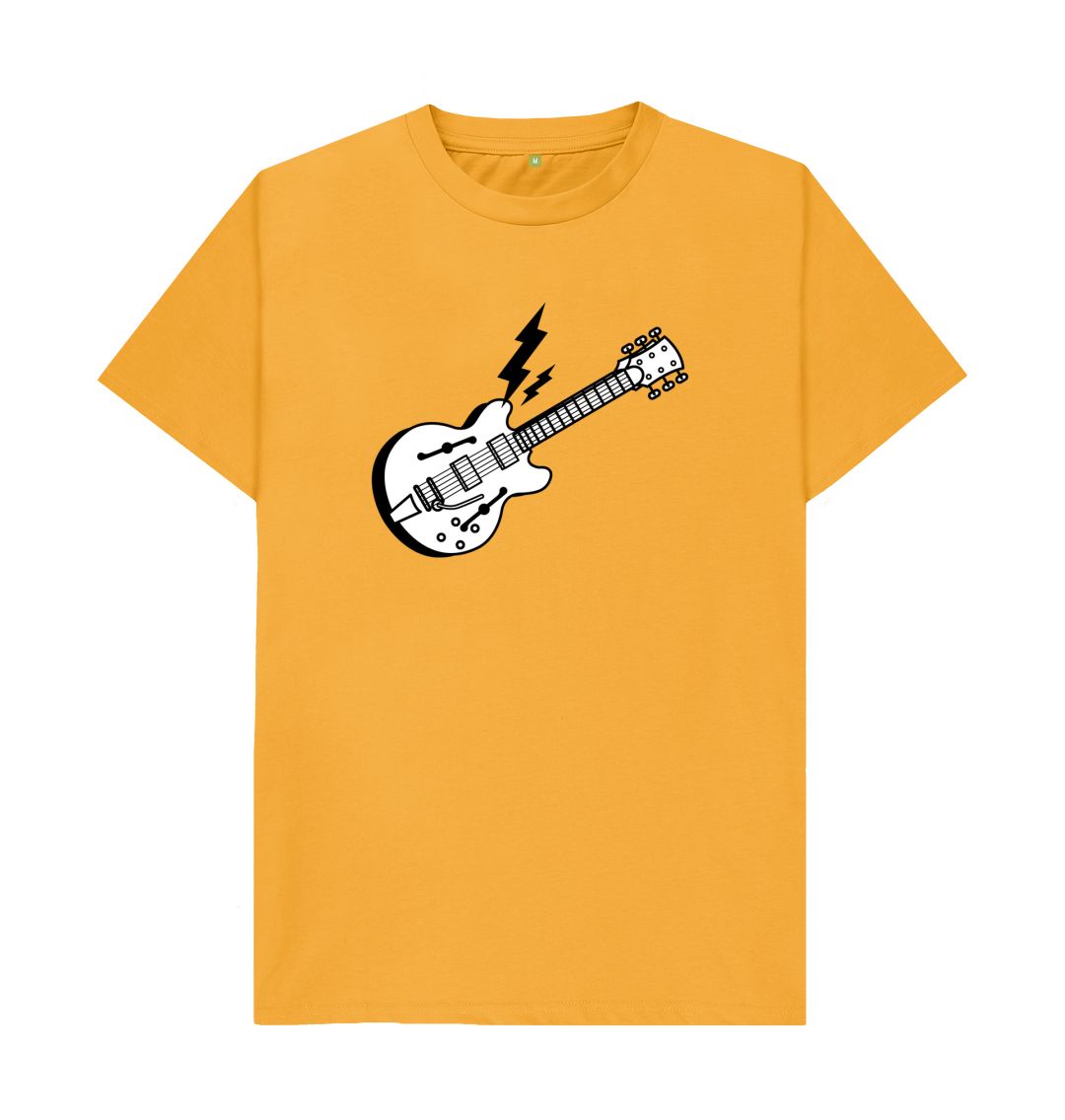 Hollow Body Guitar Lightning Print T-Shirt Guitar - Sound Shirts