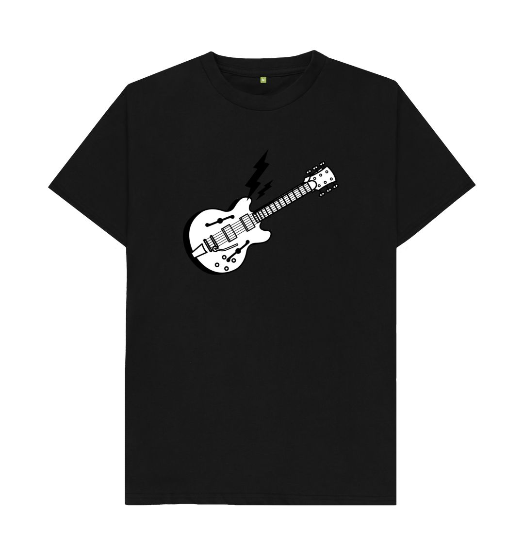 Hollow Body Guitar Lightning Print T-Shirt Guitar - Sound Shirts