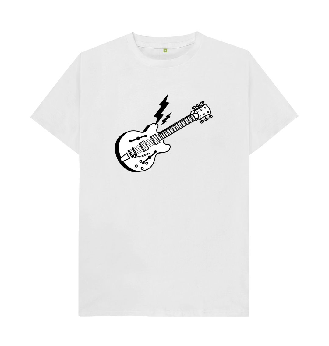 Hollow Body Guitar Lightning Print T-Shirt Guitar - Sound Shirts