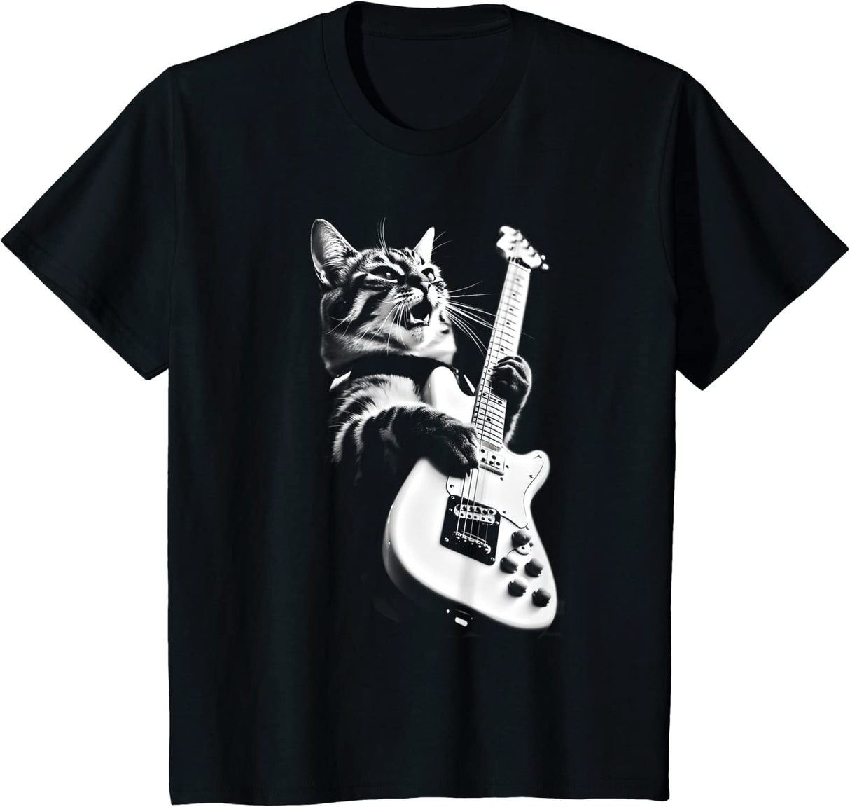 Rock Cat Playing Guitar T-Shirt Guitar - Sound Shirts