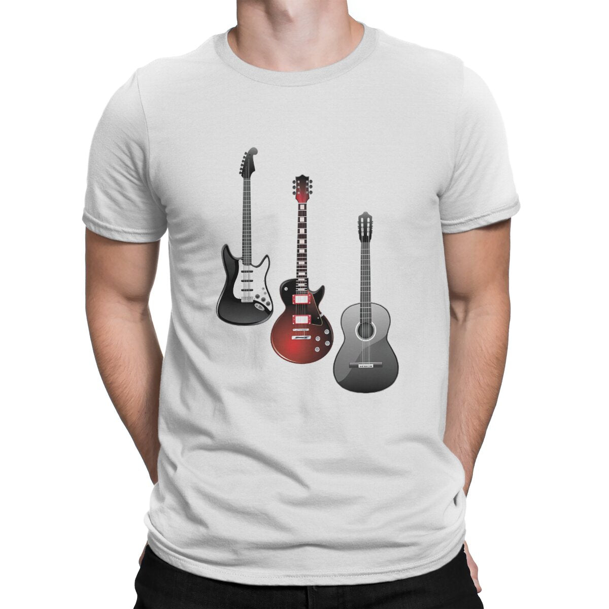 Strat, Les Paul & Acoustic Guitar T-Shirt Guitar - Sound Shirts