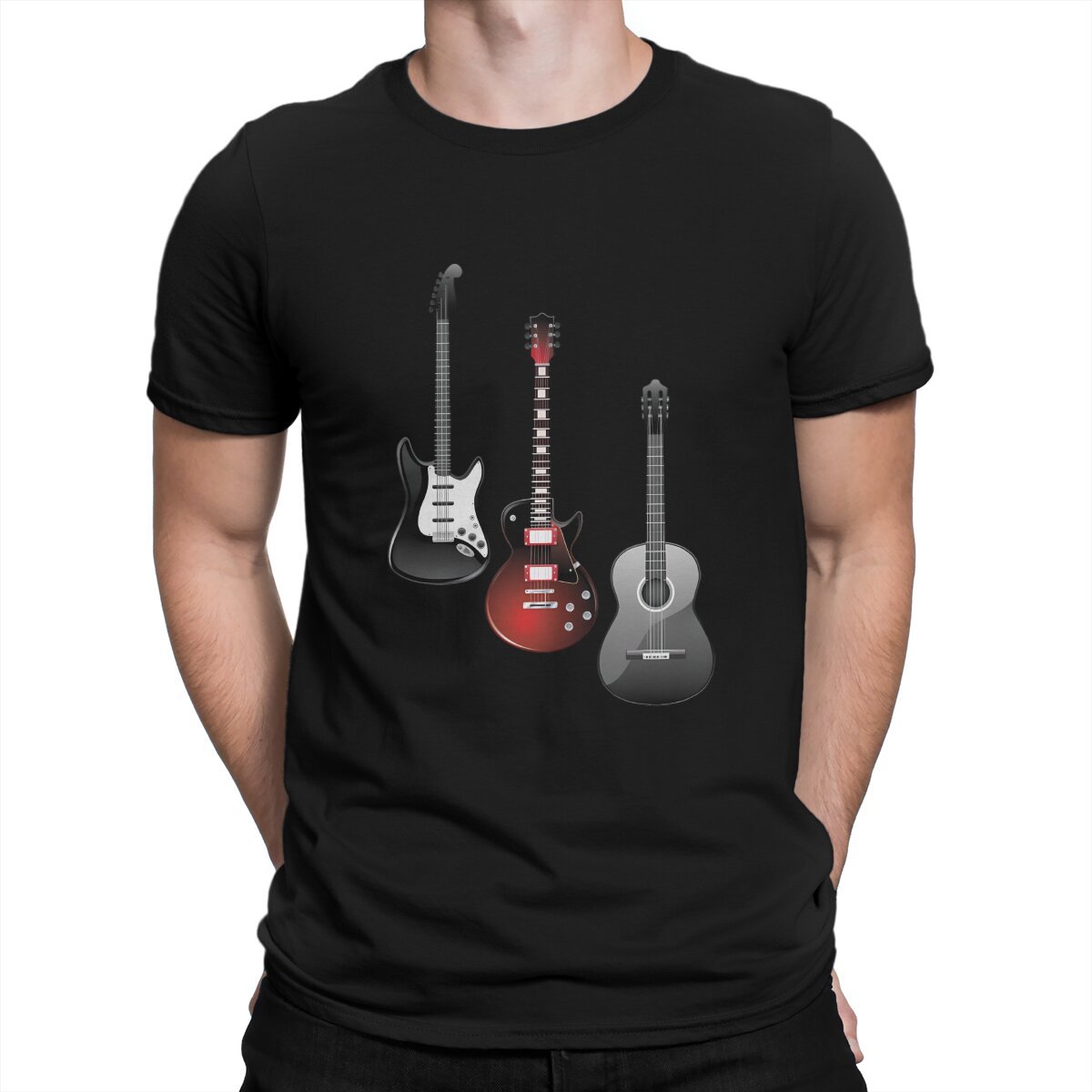 Strat, Les Paul & Acoustic Guitar T-Shirt Guitar - Sound Shirts