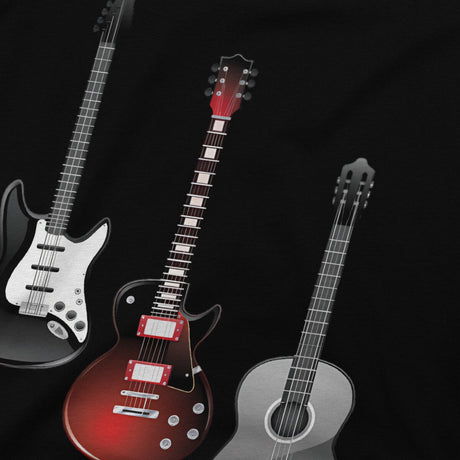 Strat, Les Paul & Acoustic Guitar T-Shirt Guitar - Sound Shirts