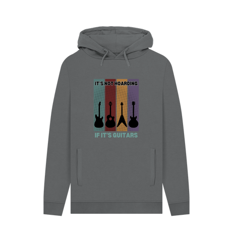 Slate Grey \"It's Not Hoarding If It's Guitars\" Guitarist Mens Hoodie