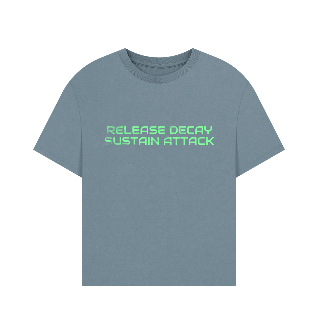Stone Blue Printed T-shirt Front