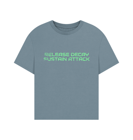 Stone Blue Printed T-shirt Front