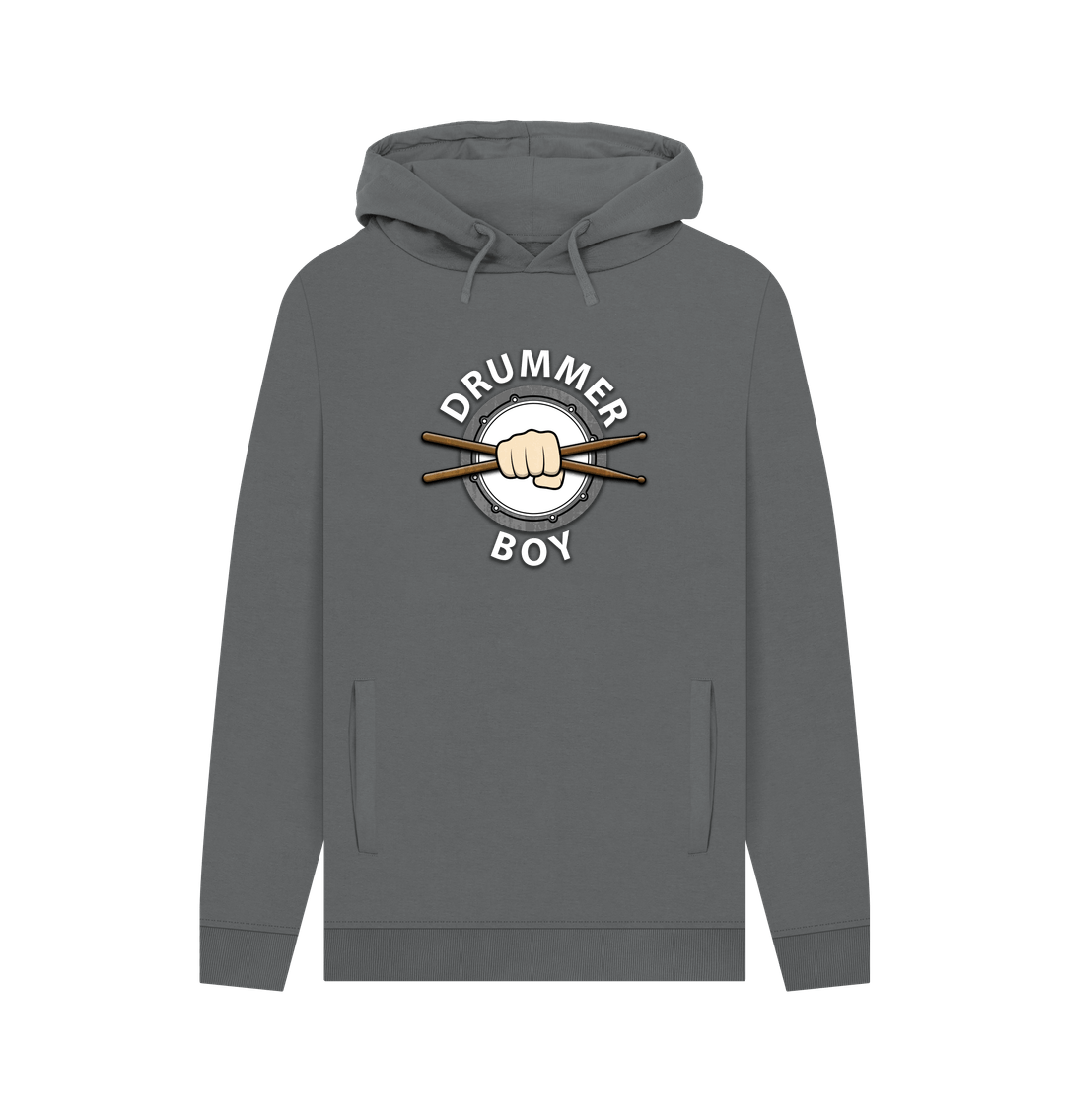 Slate Grey \"Drummer Boy Mens Pullover Hoodie