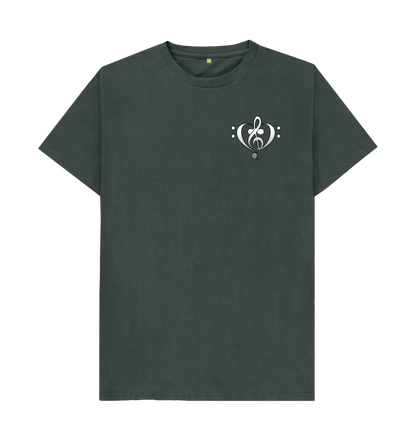 Dark Grey Combined Clef Heart Symbol Graphic Mens T-Shirt