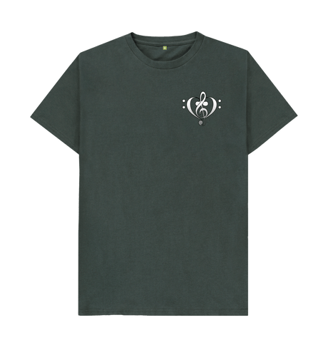 Dark Grey Combined Clef Heart Symbol Graphic Mens T-Shirt