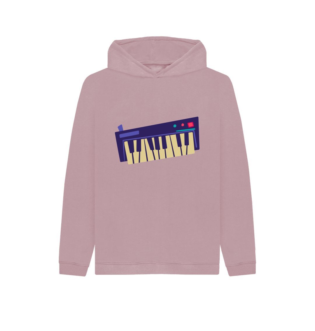 Mauve Kids Cartoon Keyboard Hoodie