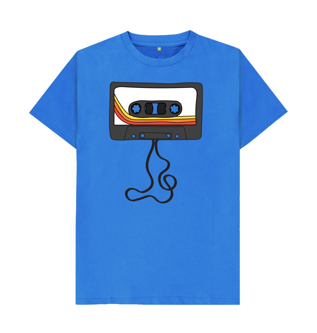 Bright Blue Mens Unwound Cassette Graphic T-Shirt