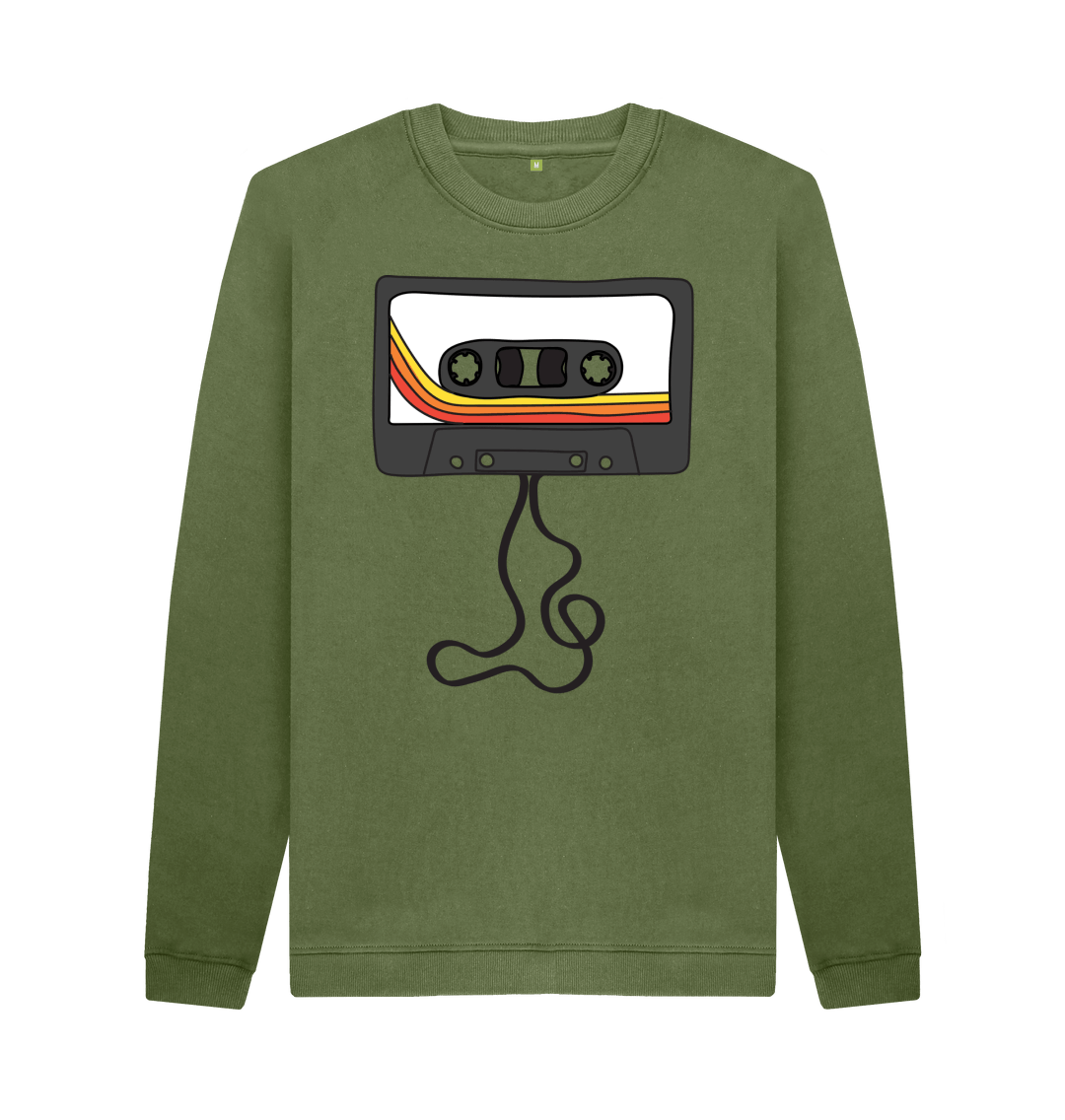 Khaki Printed Sweater Front