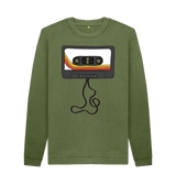 Khaki Printed Sweater Front