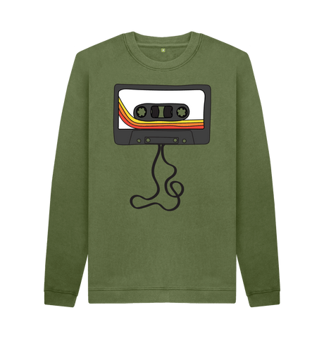 Khaki Printed Sweater Front