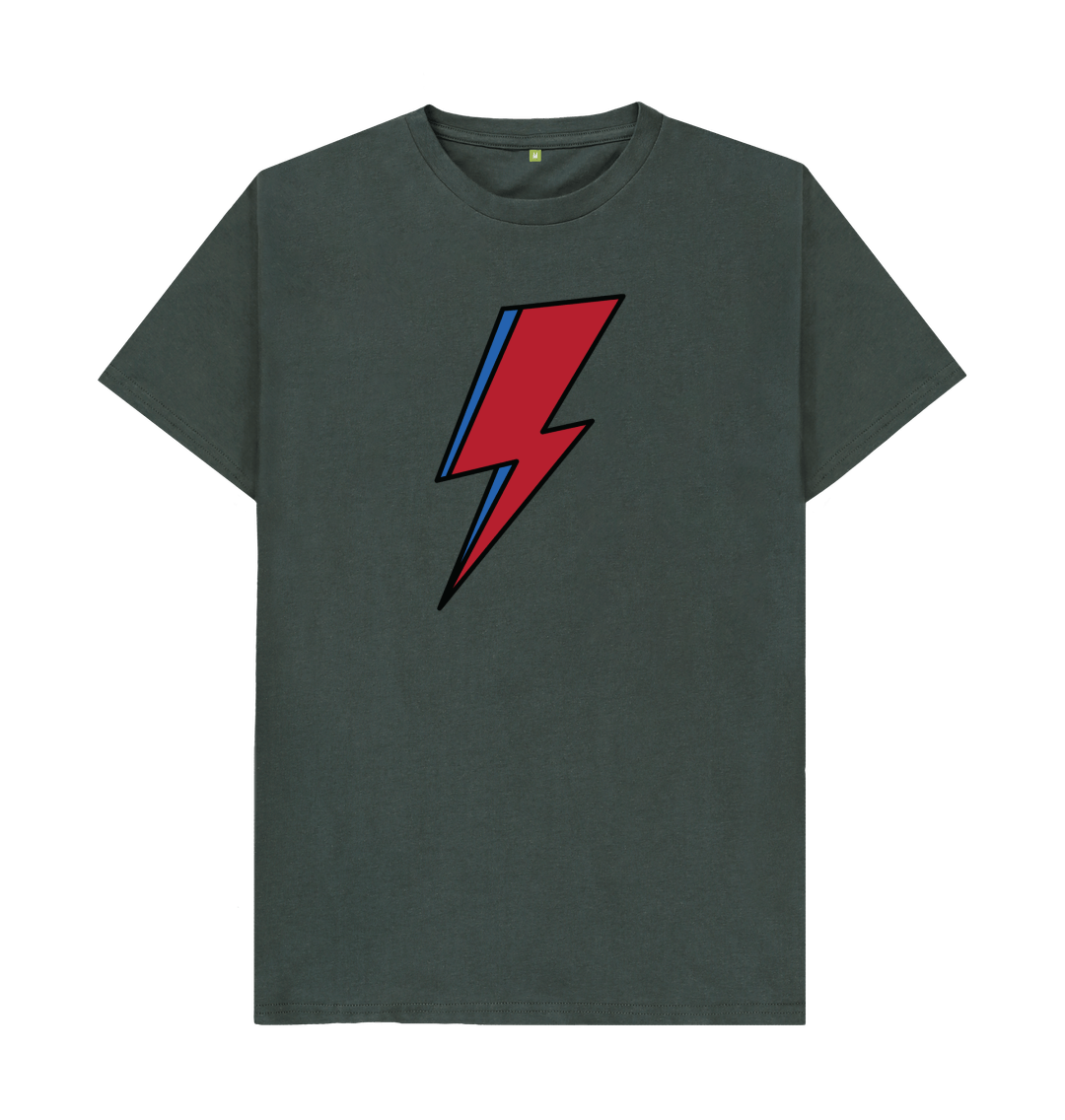 Dark Grey David Bowie Lightning Bolt Mens T-Shirt