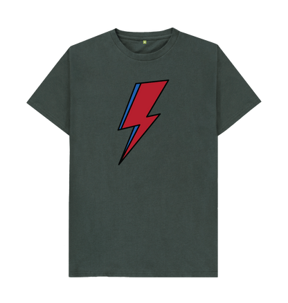 Dark Grey David Bowie Lightning Bolt Mens T-Shirt