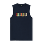 Navy Blue Colourful Keyboard Mens Vest