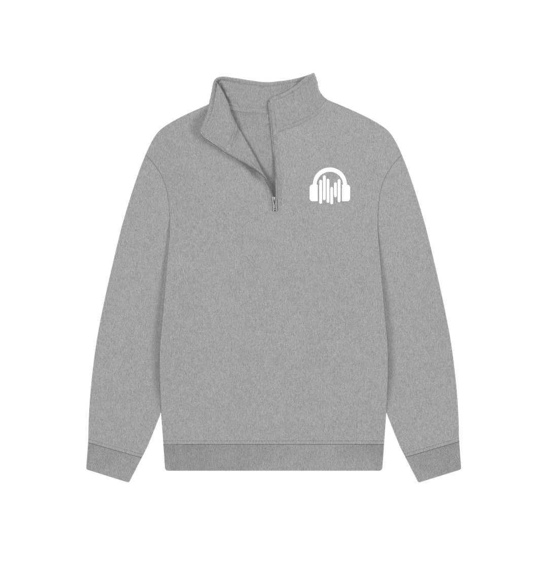 Athletic Grey Sound Shirts Pocket Logo Quarter Zip Unisex Sweatshirt