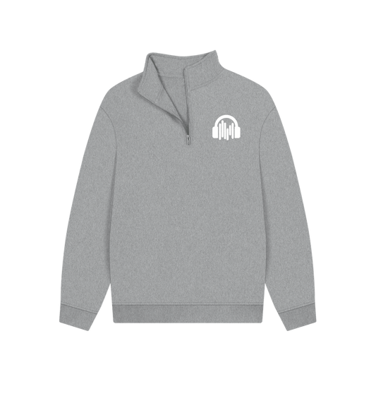 Athletic Grey Sound Shirts Pocket Logo Quarter Zip Unisex Sweatshirt