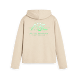 Oat women's relaxed fit hoodie with the ABC logo, back view