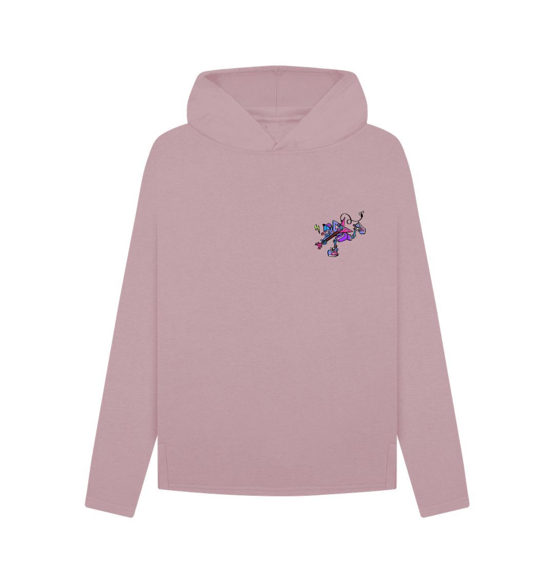 Mauve Womens Cartoon Character Flying V hoodie