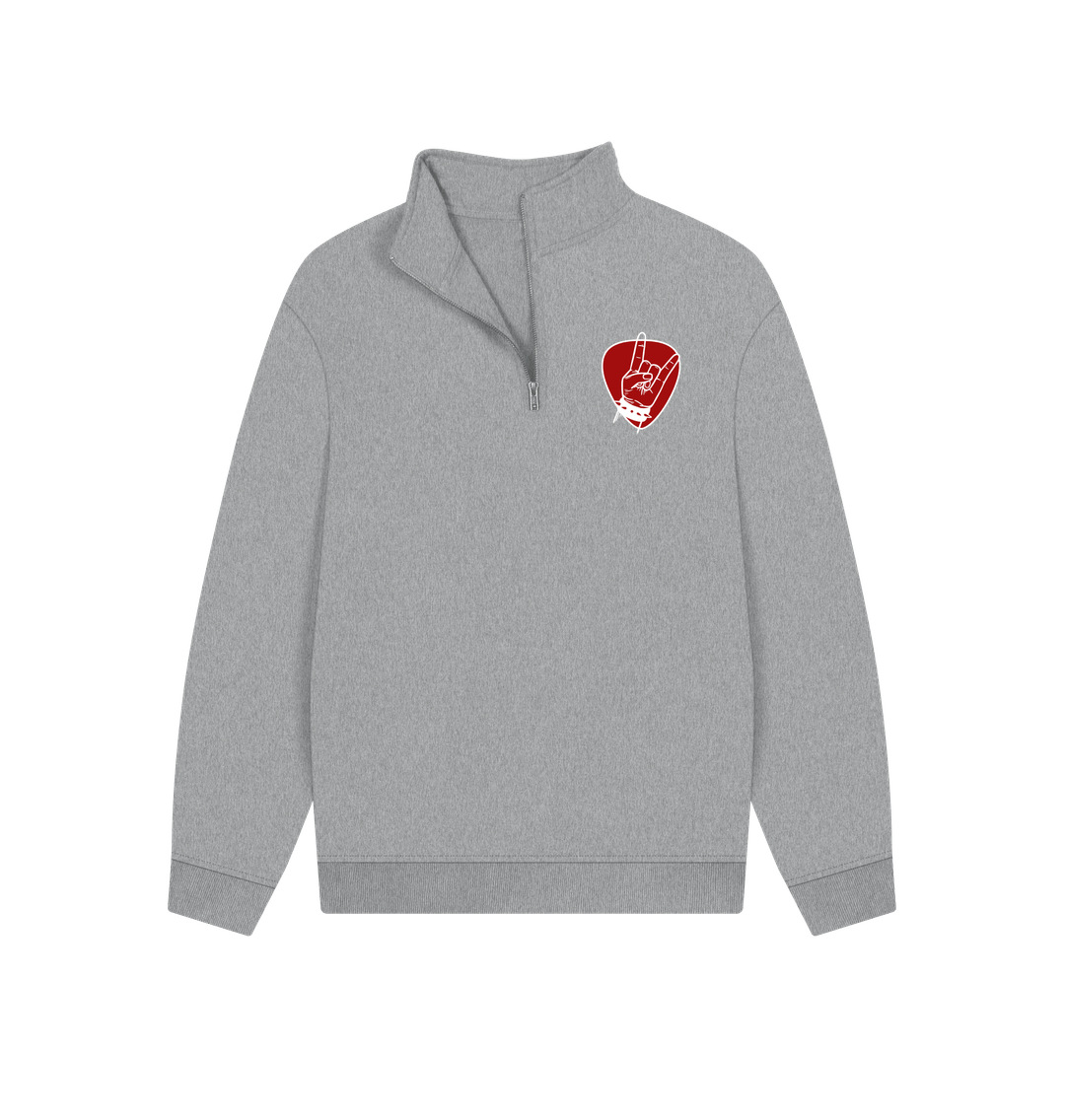 Athletic Grey Rock Plectrum Pocket Graphic Unisex Quarter Zip Sweatshirt