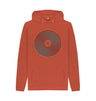 Rust Mens Vinyl Record Outline Hoodie