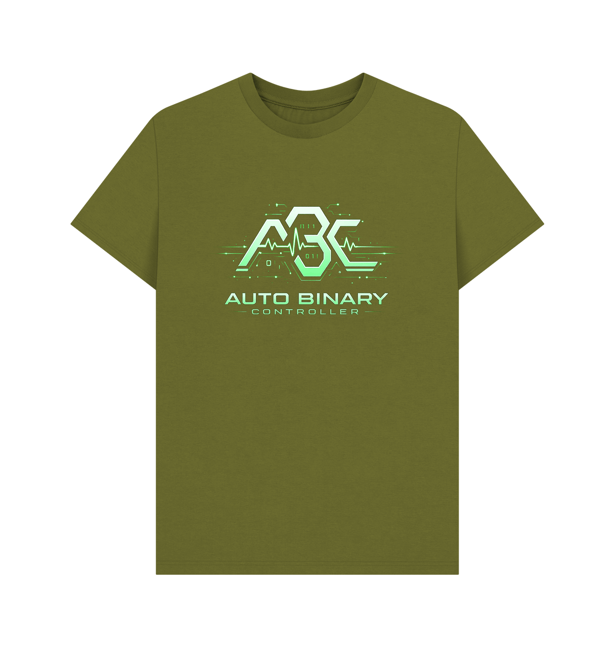 Moss Green Printed T-shirt Front