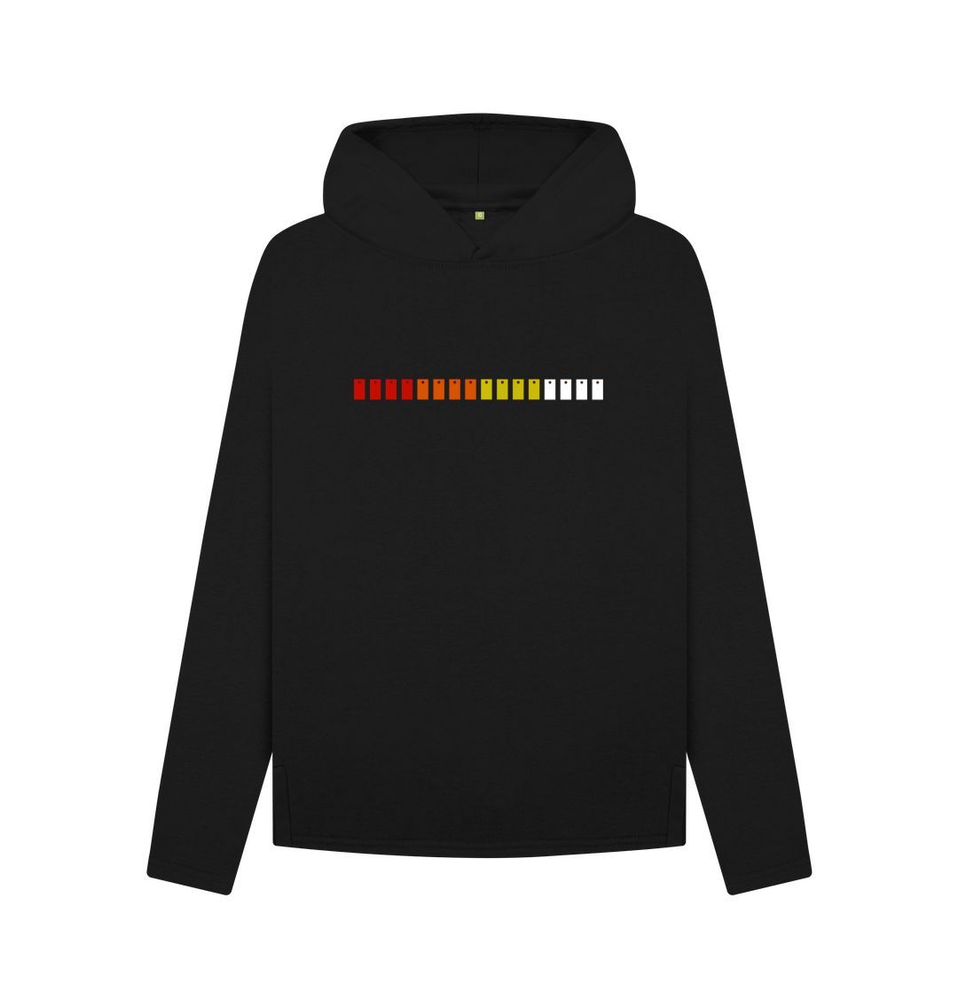 Black Womens TR-808 Simple Pads Hoodie