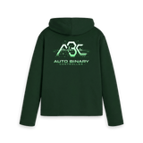 Evergreen women's relaxed fit hoodie with the ABC logo, back view