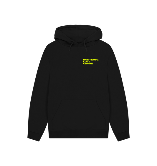 Black Bontempi Love Organ Unisex Hoodie with pocket logo