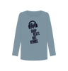 Stone Blue \"Drop Beats Not Bombs\" Women's Long Sleeve T-Shirt