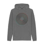 Slate Grey Mens Vinyl Record Outline Hoodie