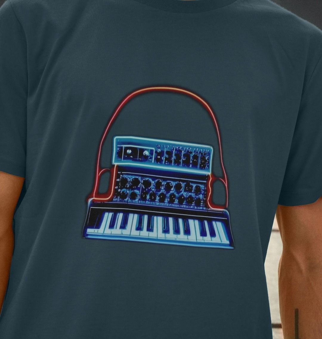 Neon Moog Style Synth Mens T-Shirt