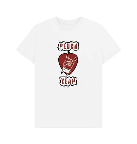 White \"Pluck Yeah\" Graphic Mens T-Shirt