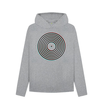 Athletic Grey Womens Vinyl Record Outline Hoodie