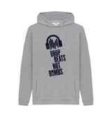 Light Heather Drop Beats Not Bombs Sound Shirts Navy Logo Mens Hoodie