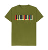 Moss Green Colourful Keyboard Print T-Shirt