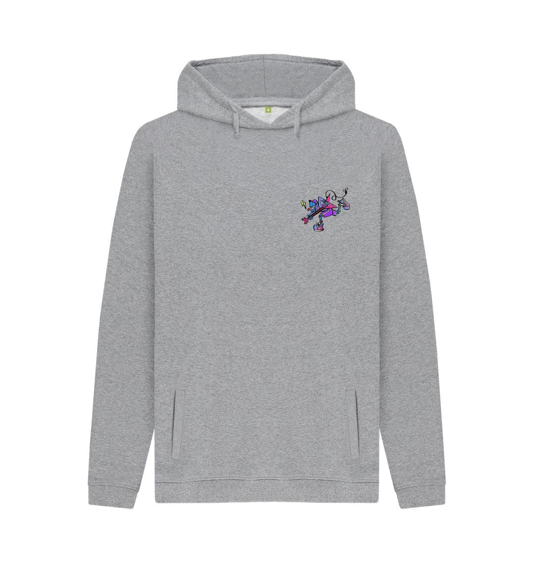 Light Heather Mens Cartoon Character Flying V Hoodie