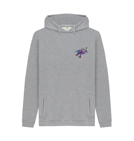 Light Heather Mens Cartoon Character Flying V Hoodie