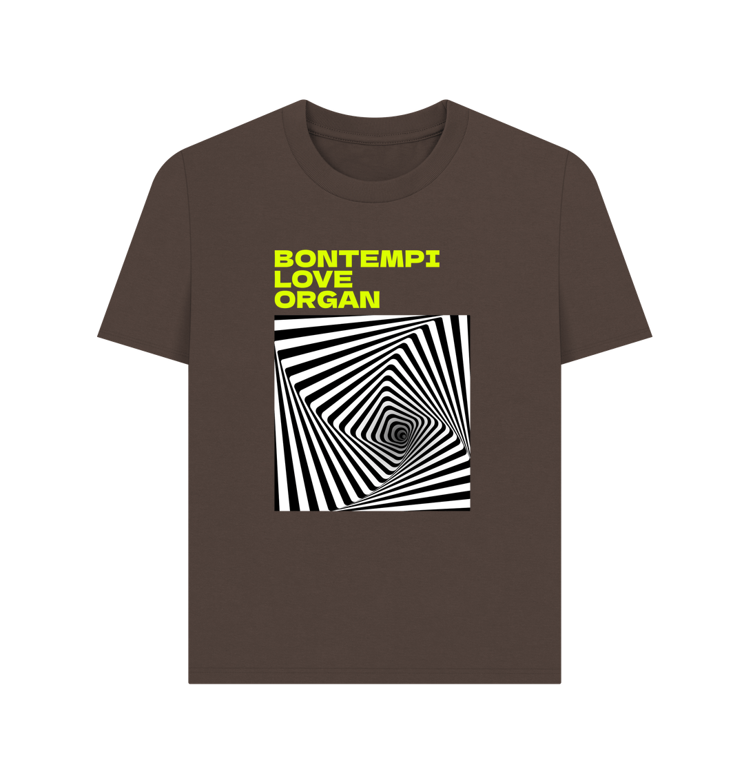 Chocolate Bontempi Love Organ Green & Black Graphic Womens T-Shirt