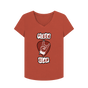 Rust \"Pluck Yeah\" Graphic Womens V-Neck T-Shirt