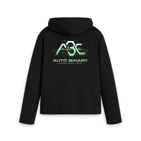 Black Printed Hoody Back