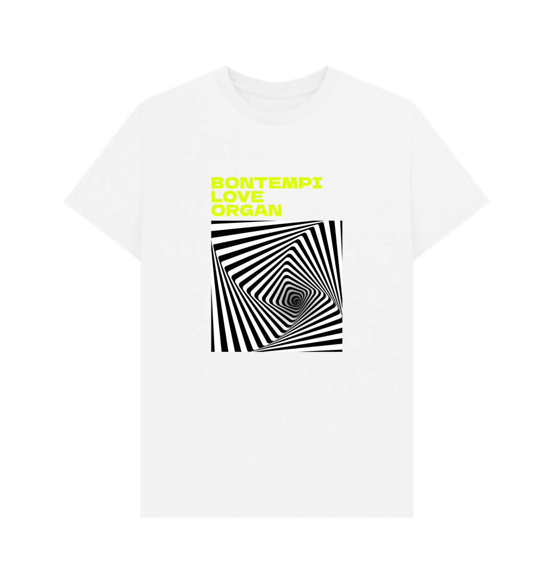 White Bontempi Love Organ Green & Black Graphic Mens T-Shirt