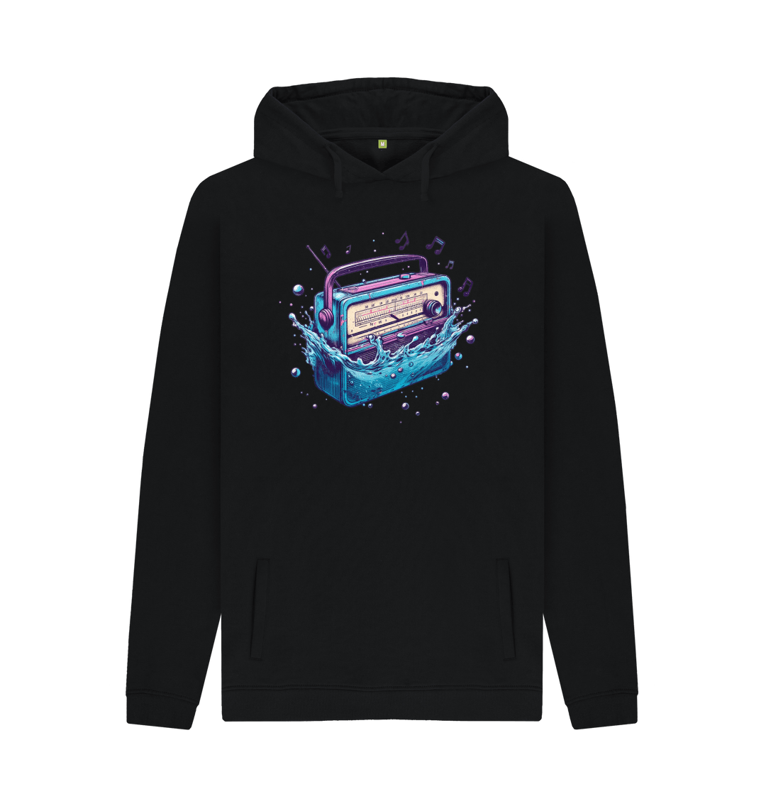 Black Printed Hoody Front