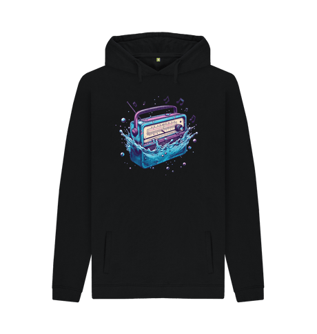 Black Printed Hoody Front