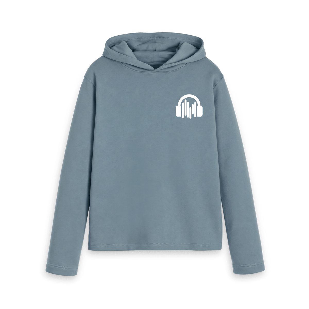 Stone Blue Printed Hoody Front