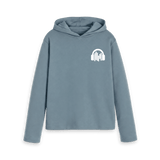 Stone Blue Printed Hoody Front