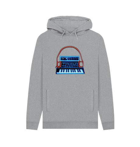 Light Heather Neon Moog Style Synth Mens Hoodie